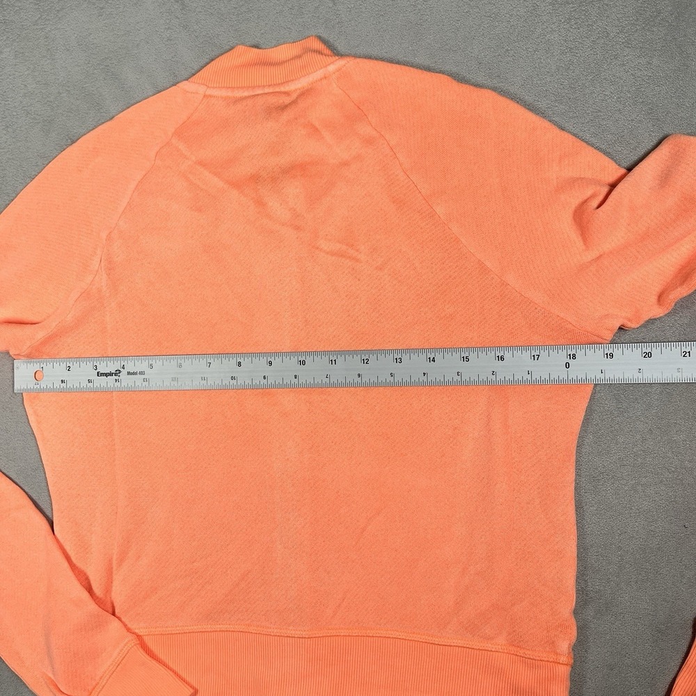 NWT SKIMS Light French Terry Shrunken Zip Up Jacket Women M Neon Orange Crop - Picture 8 of 8